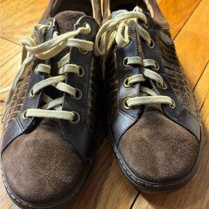 G Series Brown Suede Leather Textured Casual Comfort Sneakers‎ Shoes
